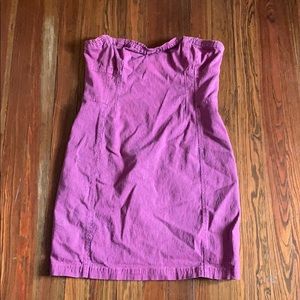 Pink and blue pinstripe mini dress